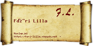 Füri Lilla névjegykártya